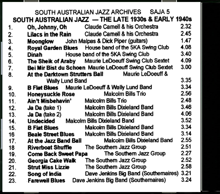 05 Early South Australian Jazz_Back